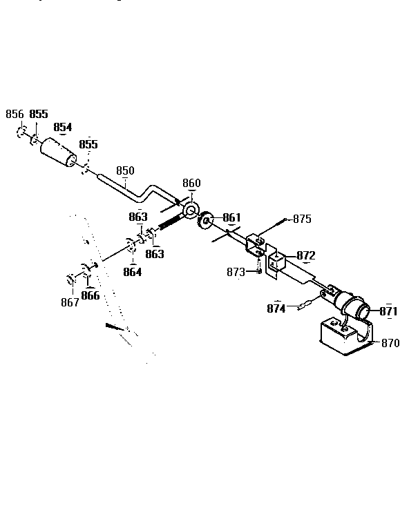 Chute crank assembly