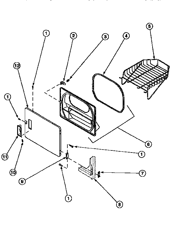 Loading door w/drying rack