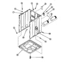Amana LE8267L2/PLE8267L2 cabinet, exhaust duct and base diagram