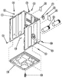 Cabinet, exhaust duct and base