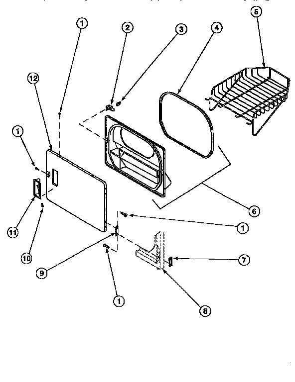 Loading door with drying rack