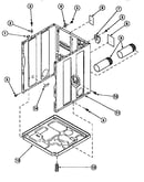 Cabinet, exhaust duct and base