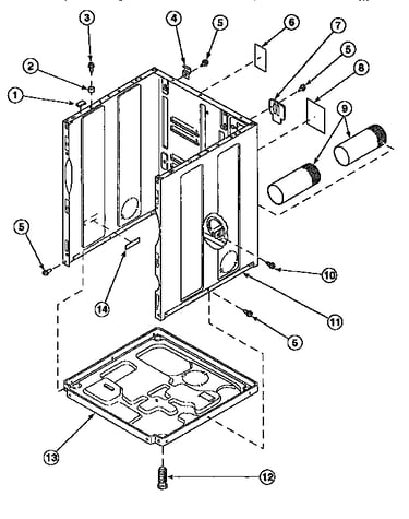 Cabinet, exhaust duct and base