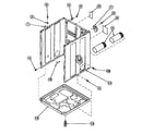 Amana LE8367W2-PLE8367W2 cabinet, exhaust duct&base diagram