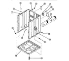 Amana LE8567L2-PLE8567L2 cabinet, exhaust duct&base diagram