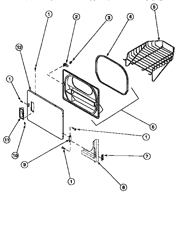 Loading door w/drying rack