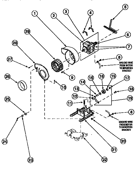 MOTOR, EXHAUST FAN AND BELT