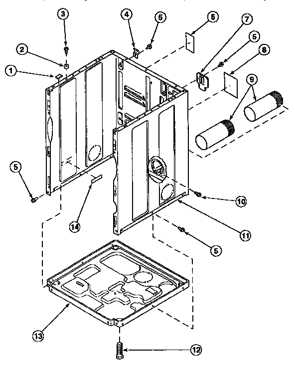 Cabinet,exhaust duct&base