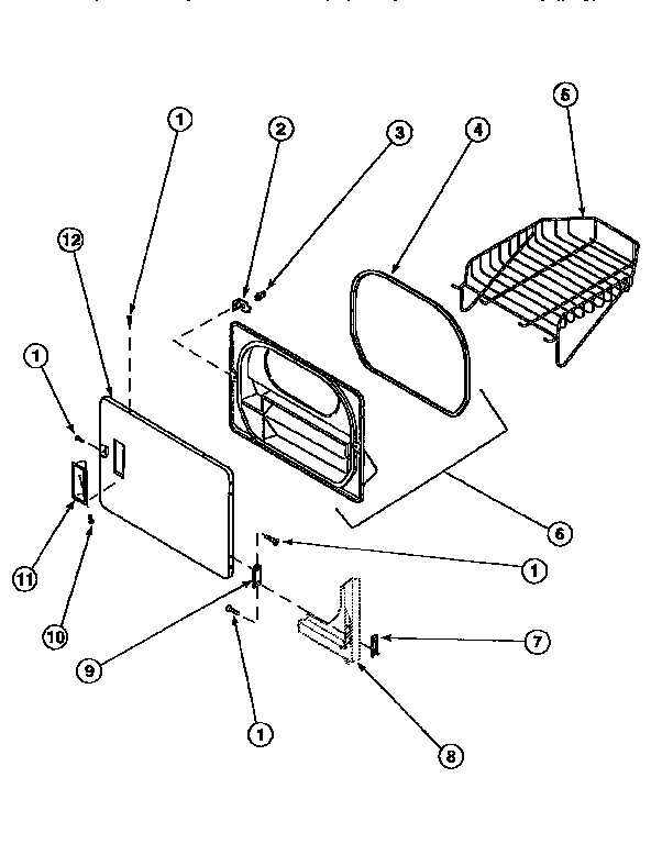 Loading door w/drying rack