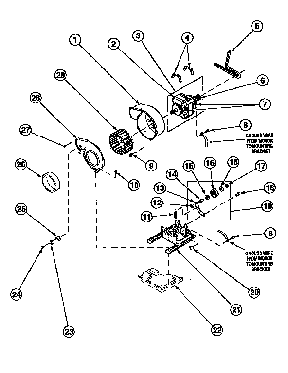 MOTOR, EXHAUST FAN AND BELT