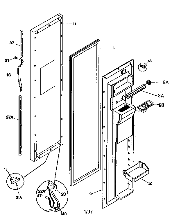 Freezer door