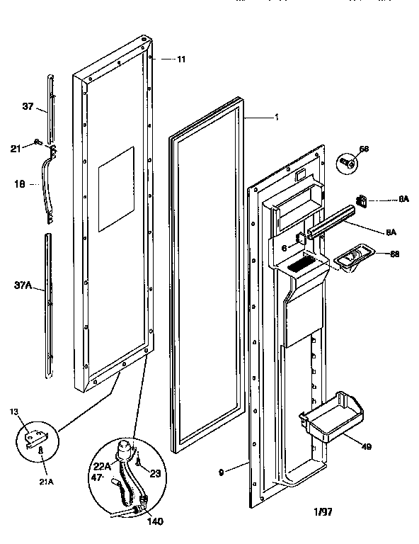 Freezer door