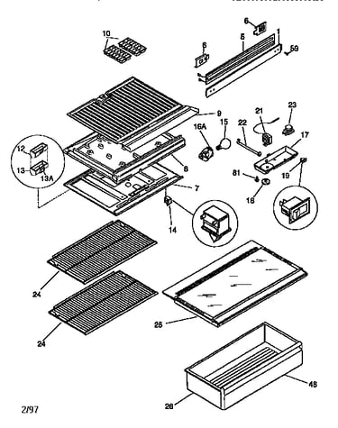 Control/divider and shelves