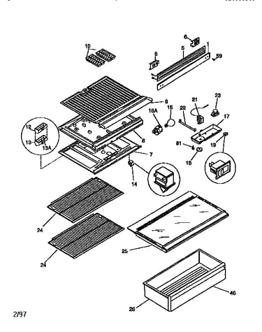 Separator and shelves
