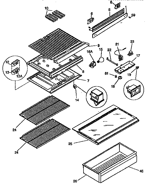 Separator/shelves