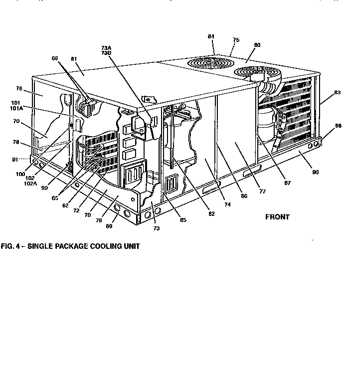 Front view -single cooling unit