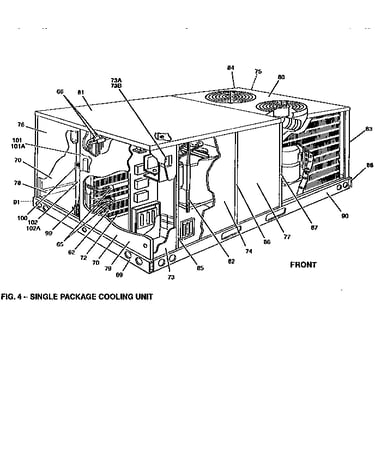 Front view -single cooling unit