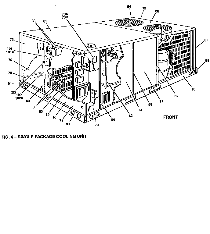 Front view- single cooling unit