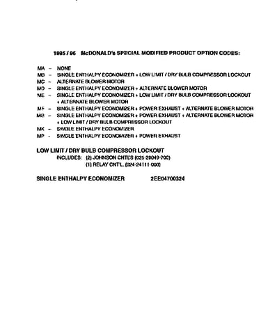 Special modified product options