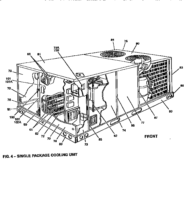 FRONT VIEW-SINGLE COOLING UNIT