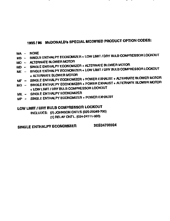 Special modified product option
