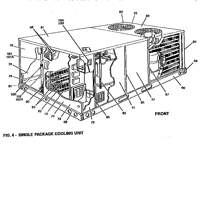 Front view-single cooling unit