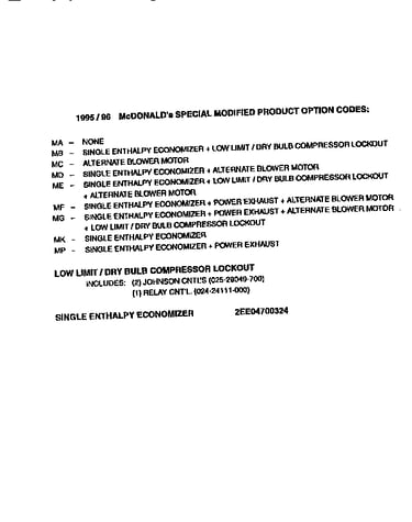 Special modified product options