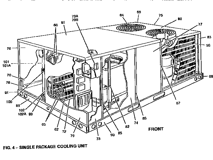 Front view-single cooling unit