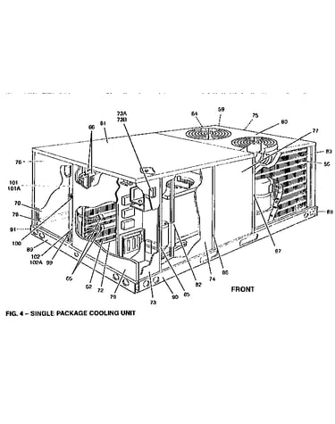 Front view-single cooling unit