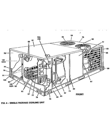 Front view-single colling unit