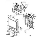 GE GSD1435X66WW escutcheon & door assembly diagram