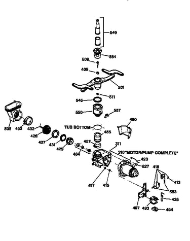 Motor pump mechanism