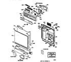 GE GSC1200X01 escutcheon & door assembly diagram