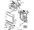 GE GSC1200X02 escutcheon & door assembly diagram