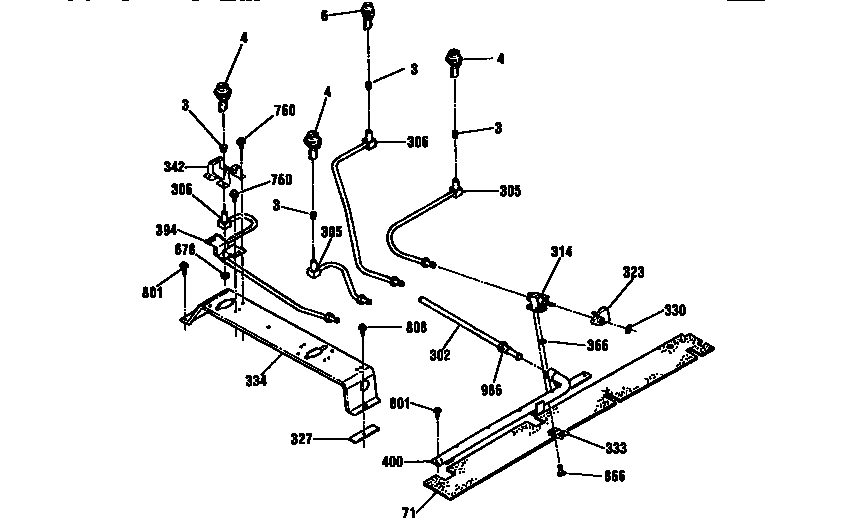 Top burner section