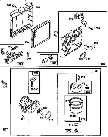 Carburetor and air cleaner assembly