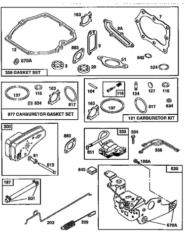 Bracket assembly and gasket set