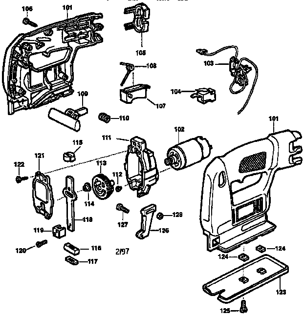 Cordless sabre saw