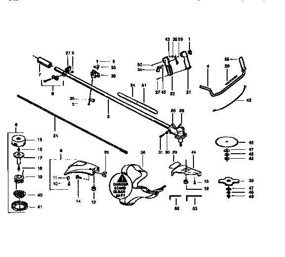 T-handel and drive ashaft