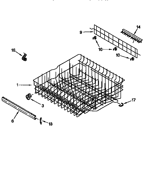 Upper rack and track