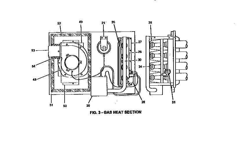 Gas heat section