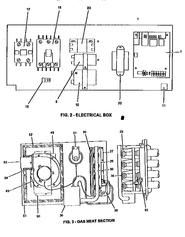 Electrical/ gas heat section