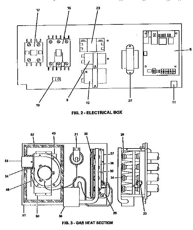 Electrical/gas heat section