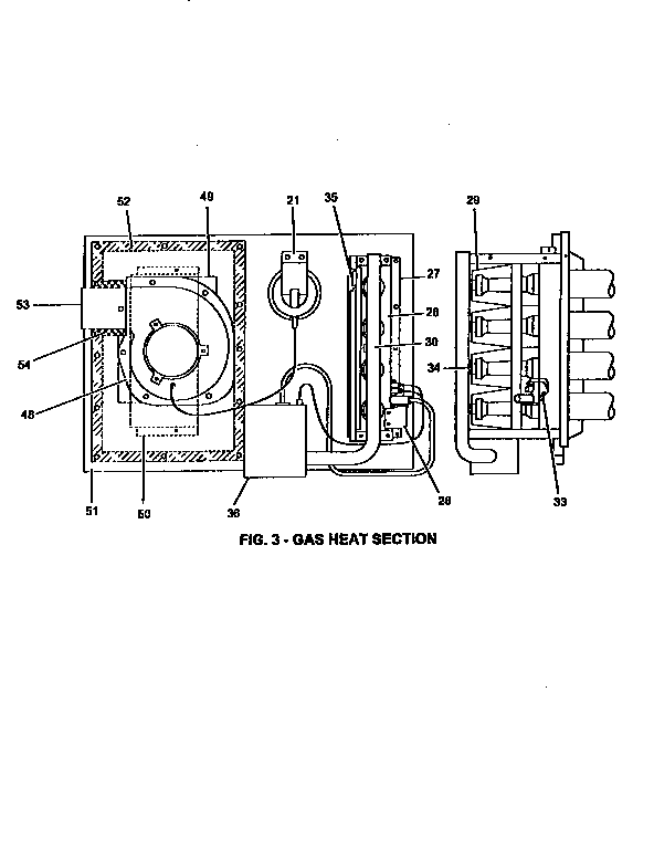 Gas heat section