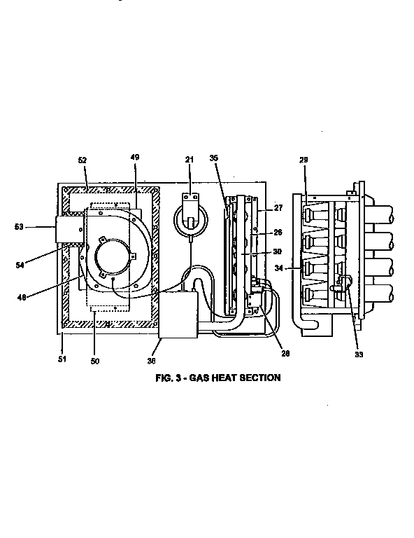 Gas heat section