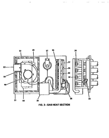 Gas heat section