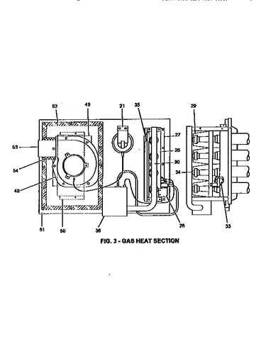 Gas heat section