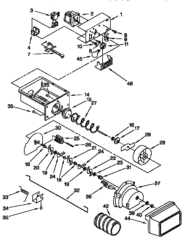 MOTOR AND ICE CONTAINER