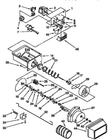 Motor and ice container