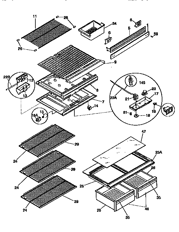 Shelves and accessories
